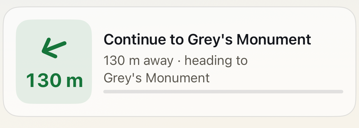 Continue to Grey’s Monument, 130 metres away
